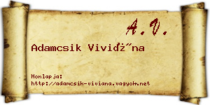 Adamcsik Viviána névjegykártya